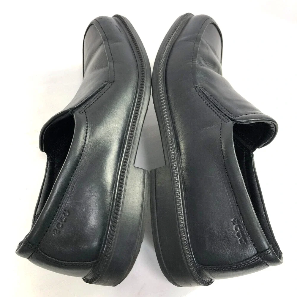 Ecco EUR 46 Men's Slip On Loafer Leather Dress Shoes Black